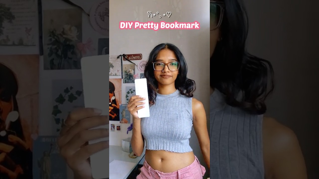 Cute things makes me happy, so I made a Cute Pinteresty Bookmark 🎀🤌✨ #diybookmark #bookmark #diy