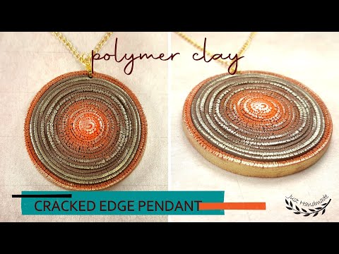 ~JustHandmade~ Easy to make polymer clay CRACKED EDGE pendant - tutorial / EXTRUDER idea / DIY