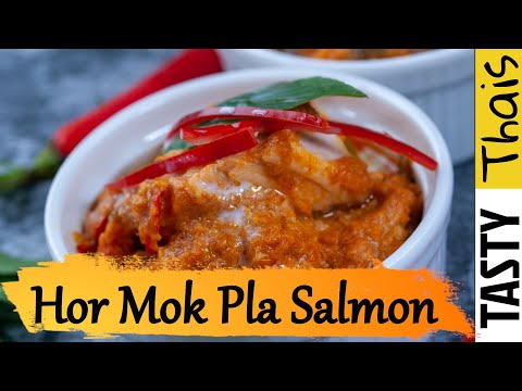 Thai Salmon Curry Steamed with Coconut Cream & Basil Recipe