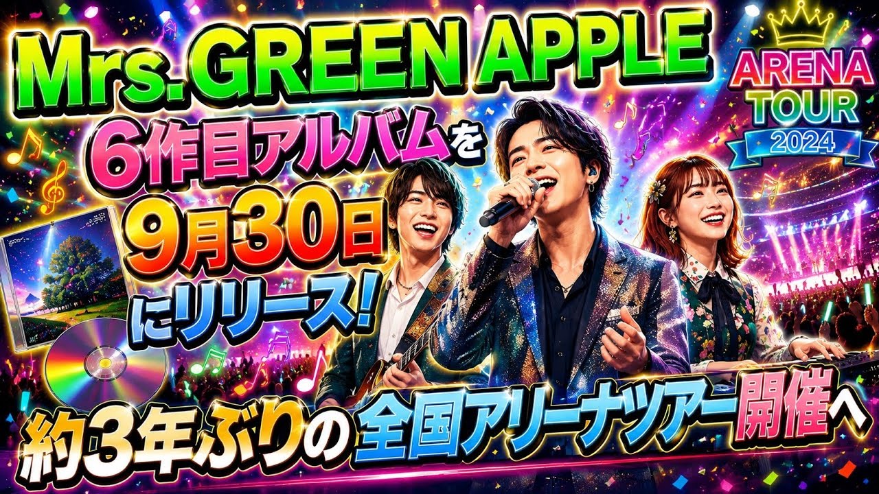 Mrs. GREEN APPLE Announces Sixth Original Album and SHADOWS Tour