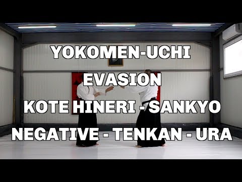 Yokomen-Uchi, Evasion, Kote Hineri - Sankyo, Negative - Tenkan - Ura / Aikido techniques