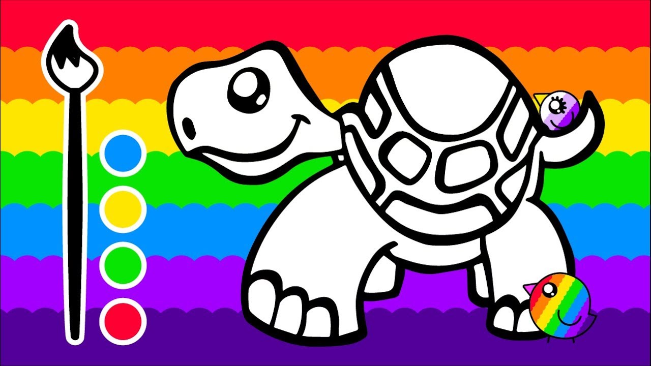 Turtle coloring book pages for kids