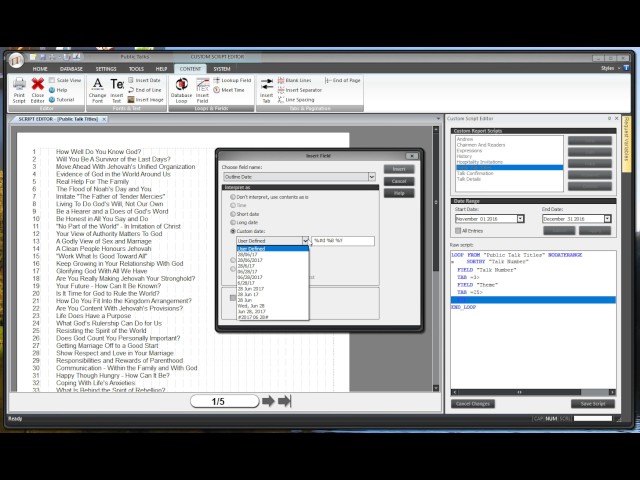 CRS Tutorial  – Loops and Fields