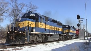 preview picture of video 'IC&E 6452 West by Pingree Grove, Illinois on 2-24-2013'