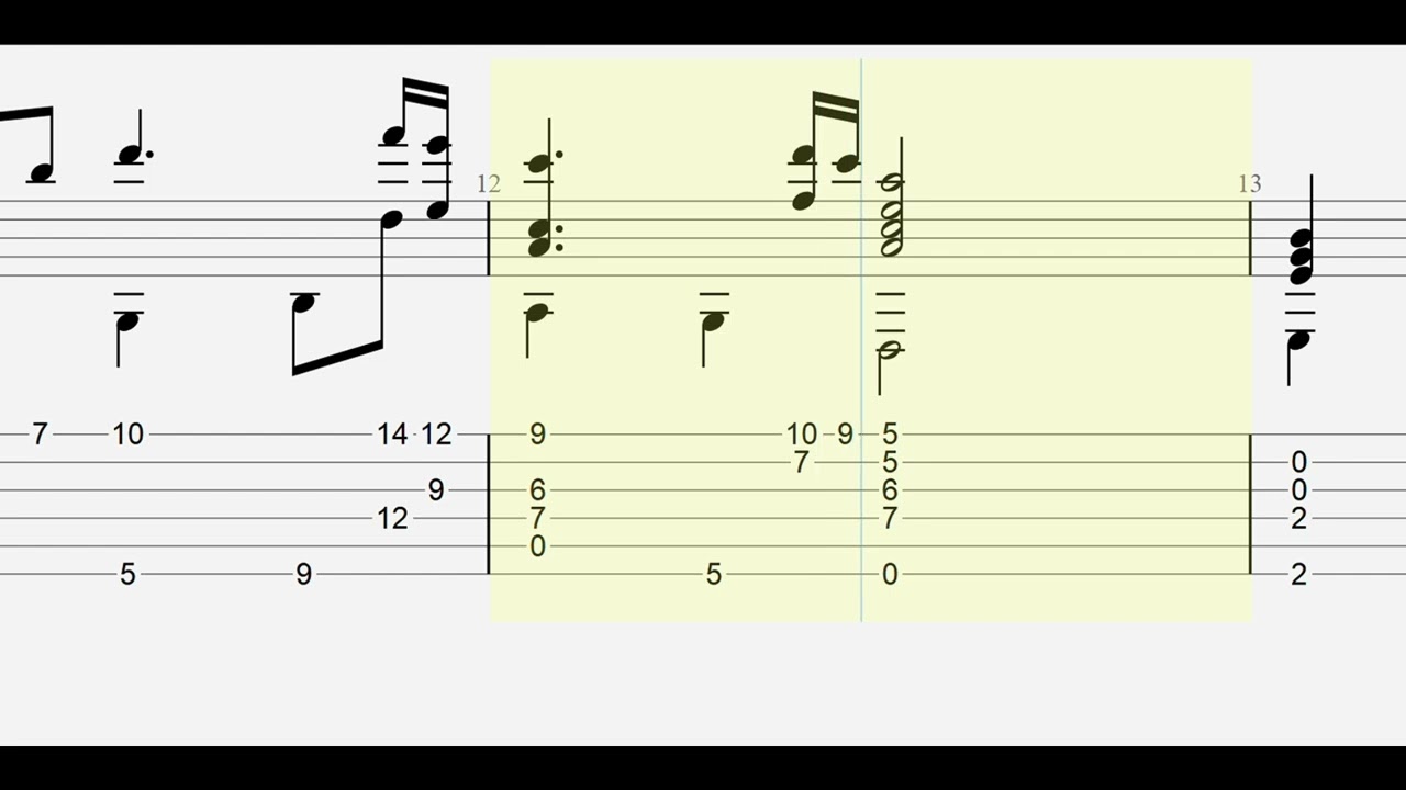 C418: Sweden (from Minecraft) with full tablature/sheet music for solo fingerstyle guitar