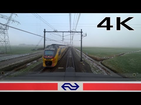 Foggy train ride 4K CABVIEW HOLLAND Amsterdam - Almere ICM 31jan 2019