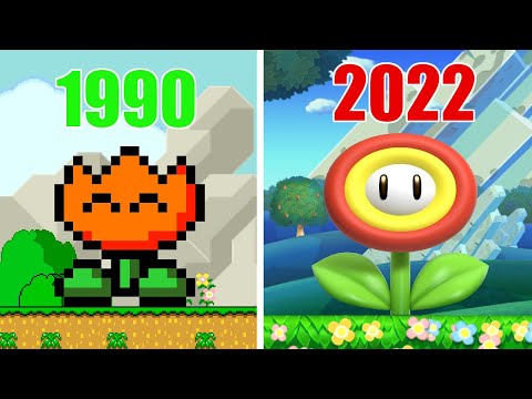 Super Mario Fire Flower - Old vs New  (1990 - 2022)