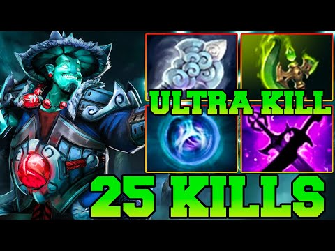 25 Kills + Ultra Kills Storm Spirit Dota 2 Pro Gameplay Guide Item Build Skills Mid Patch - 7.35