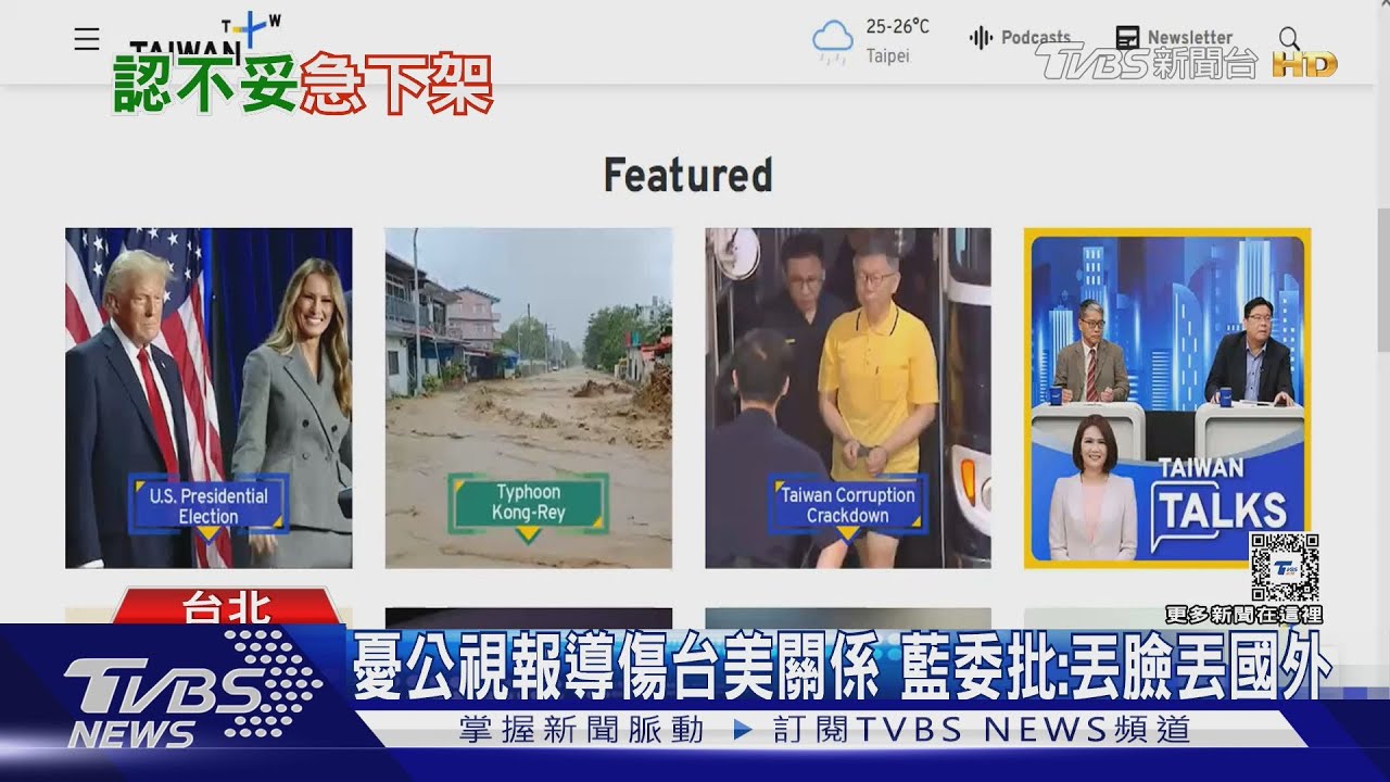 不顧台美?公視TaiwanPlus稱川普「重刑犯」