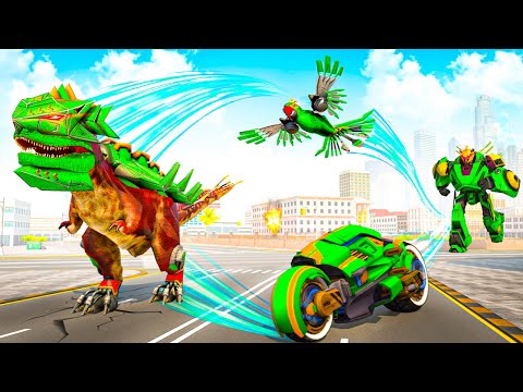 Dinosaur Games 2021 - Multi Robot Bike Transform: Dino Robot Car Game Android Gameplay #trex66