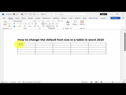 Como alterar o tamanho da fonte padrão em uma tabela no Word 2010