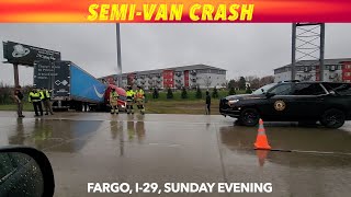 Semi-Minivan Crash In Fargo Sunday Evening
