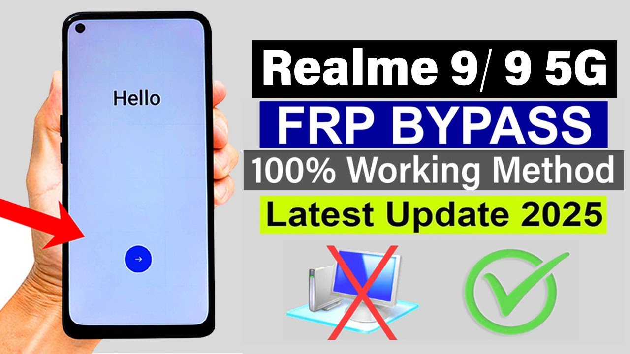 Realme 9/ 9 5G - Delete Google Account/ FRP Bypass | 100% Working (Without Pc)