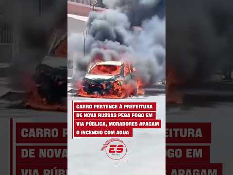 Nova Russas-CE: Carro da prefeitura pega fogo em via pública.