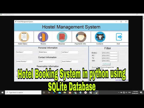 Hotel Booking System In Python Using Sqlite Database