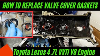 How to Change Lexus GX470 Valve Cover Gaskets & Spark Plugs- Toyota 4.7L V8 Engine