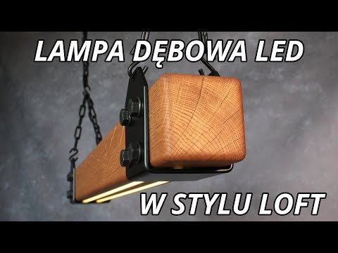 Lampa Dębowa LED w Stylu LOFT