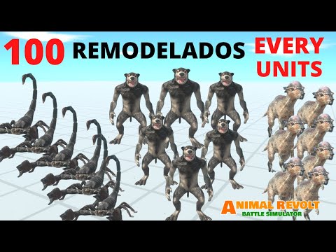 100 Remodelados vs Every Units  - Todas as Unidades  - Animal Revolt Battle Simulator