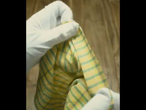 Check Yellow Mercerised Cotton 72 GSM Handwoven Fabric — video
