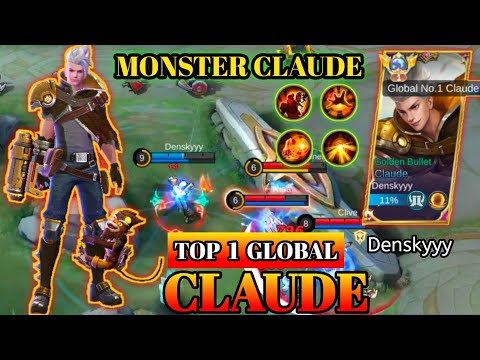 TOP 1 GLOBAL CLAUDE | MOBILE LEGENDS GAMEPLAY BY Denskyyy | MONSTER CLAUDE
