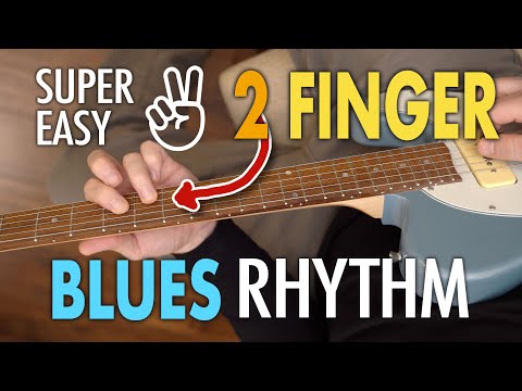Super easy, 2 finger blues rhythm - Perfect for comping - Easy blues guitar lesson