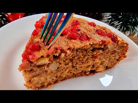 Make this cake with oatmeal and apple!  Fast and easy recipe!