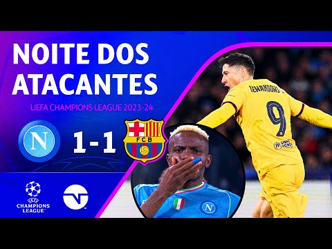 Gols e lances de Napoli x Barcelona