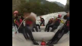 preview picture of video 'Piva River Whitewater Rafting Montenegro level 5, ALL 4 turbines are opened from the Mratinje dam !'