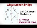 Wheatstone S Bridge Unit 2 Current Electricity 12 Physics Samacheer Kalvi
