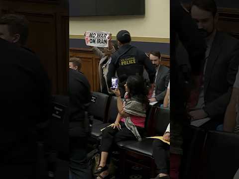 Anti-war protesters interrupt Bessent testimony