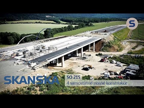 Skanska: stavba mostů na dálnici D1 - Přerov-Lipník nad Bečvou