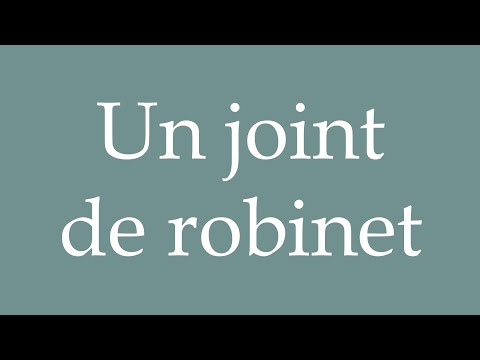 How to Pronounce ''Un joint de robinet'' (A tap seal) Correctly in French