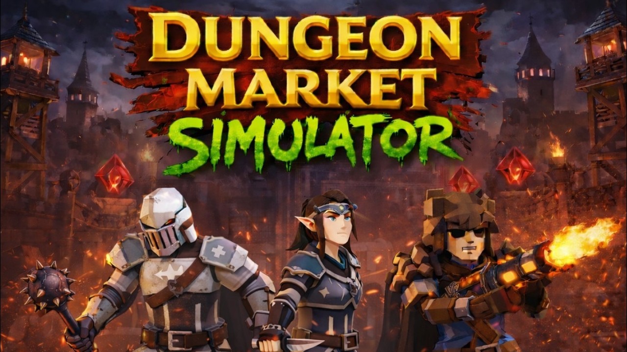 Trailer preview showing dungeon trap gameplay and medieval market trading