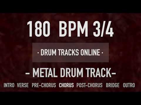 180 BPM METAL 3/4 DRUM TRACK