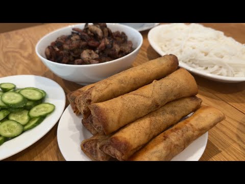 UPDATED Recipes: Công thức làm bún chả & chả nem tại nhà (Grilled pork & spring rolls)