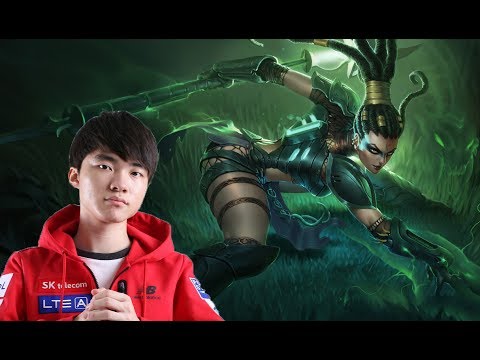 SKT Faker as Nidalee vs Leesin jungle S7 Ranked gameplay