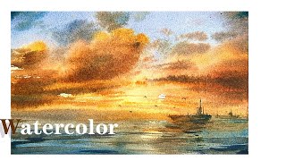 How to paint a beautiful seascape with watercolors