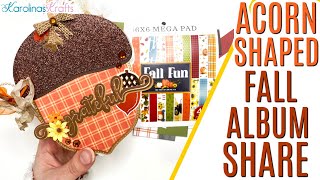 Fall Mini Album Project Share, Acorn Shaped Autumn Mini Album Project Share using Fall Fun