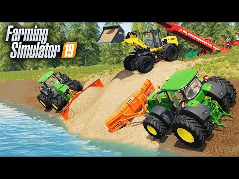 FS19- WOODCHIP PLOWS HELPING BUILD THE BRIDGE! BRIDGE CONSTRUCTION IS MAKING PROGRESS