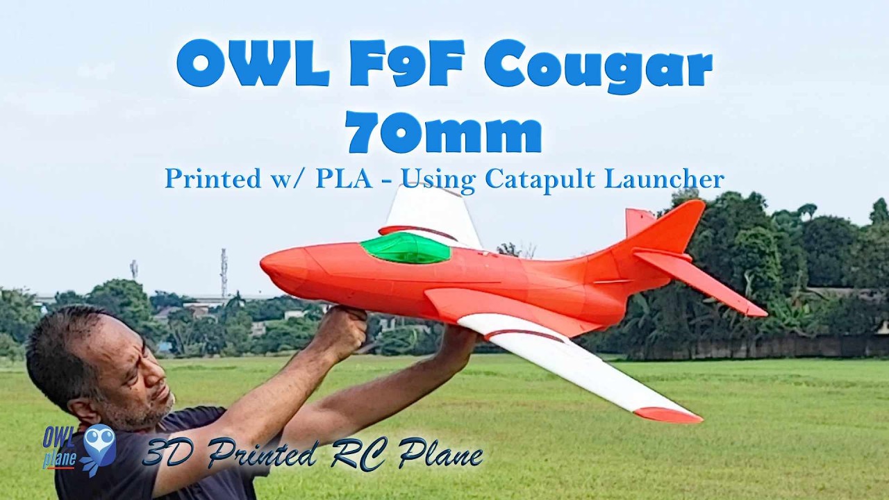3D Printed RC Plane | OWL F9F-C 70mm EDF 6s 2200mAh Part #1/3 - PLA