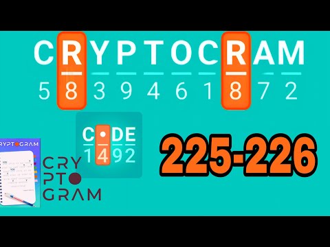 CRYPTOGRAM Word Logic Puzzles level 225 226 - YouTube