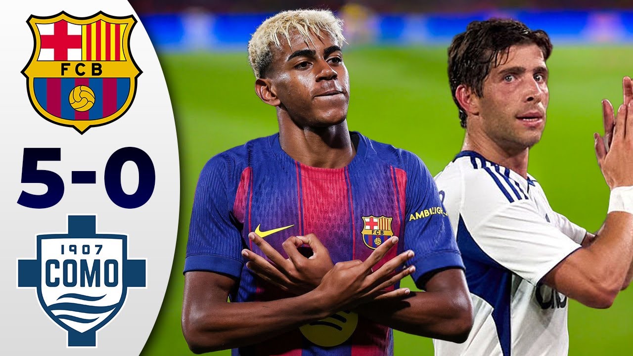 Barcelona vs Como 5-0 - All Goals & Highlights 2025