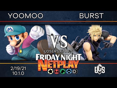 Friday Night Netplay #40 - Losers Finals - Yoomoo(Mario) Vs. Burst(Cloud)