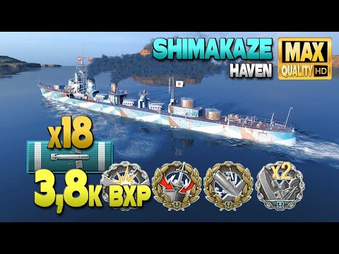 Destroyer Shimakaze on map Haven, 308k damage - World of Warships