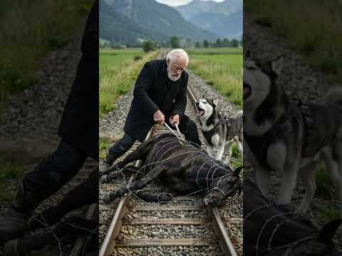 🚂 Husky Saves Horse From Oncoming Train! 😱 Unbelievable Rescue! #shorts #rescue #animals