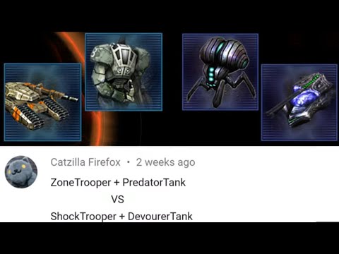 GDI Zone Trooper & Predator vs Scrin Shock Trooper & Devourer Tank