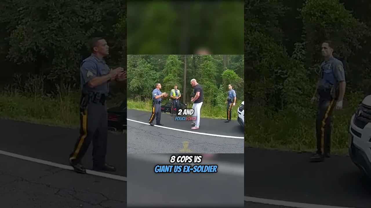 8 Cops VS Giant US Ex-Soldier 🤯