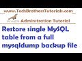 Restore Single MySQL Table From A Full Mysqldump Backup File MariaDB Tutorial