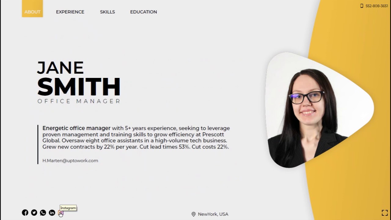 Great interactive cv template #10