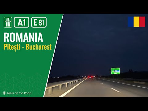 Driving in Romania: Autostradă A1 E81 from Pitești to Bucharest